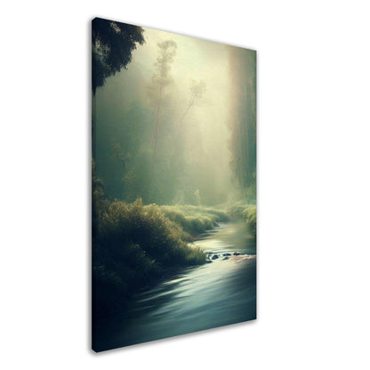 Tranquil Forest River Landscape Wall Art