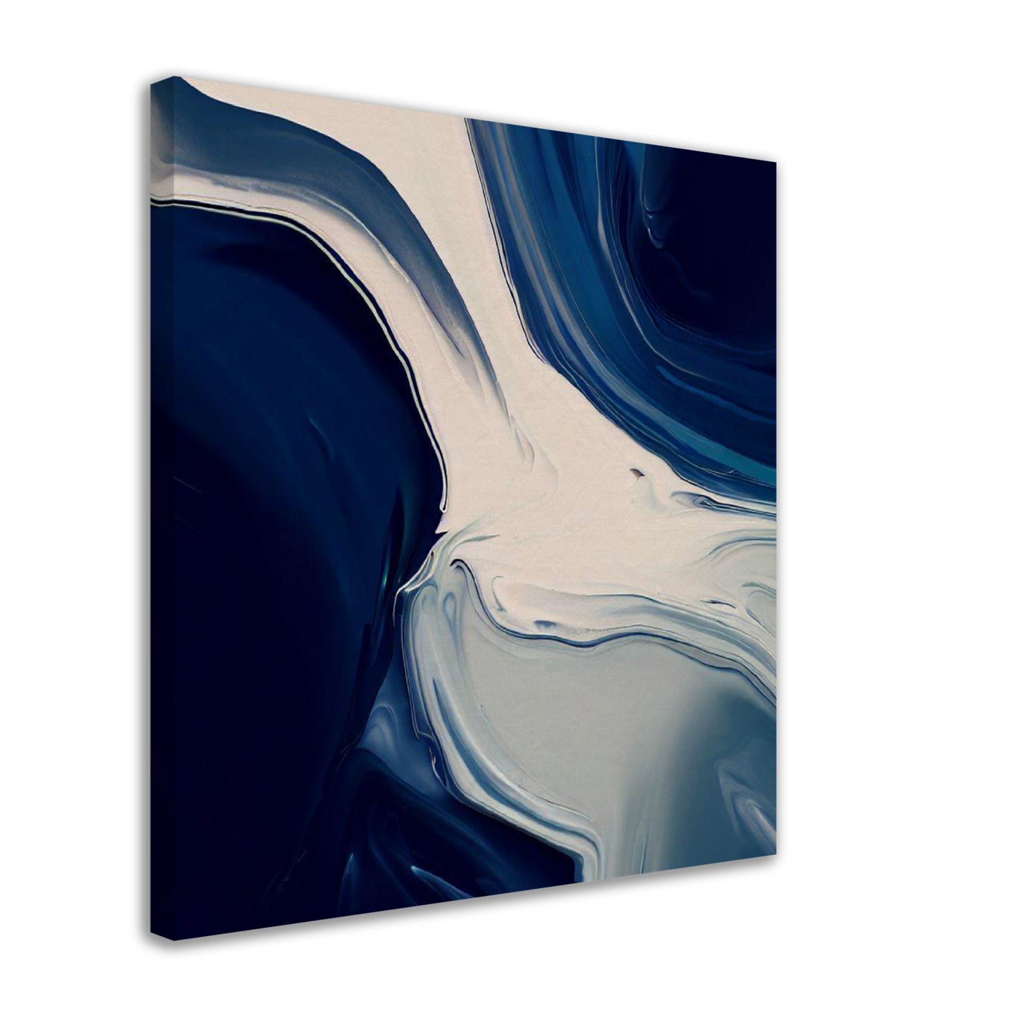 Modern Deep Blue and White Wall Art