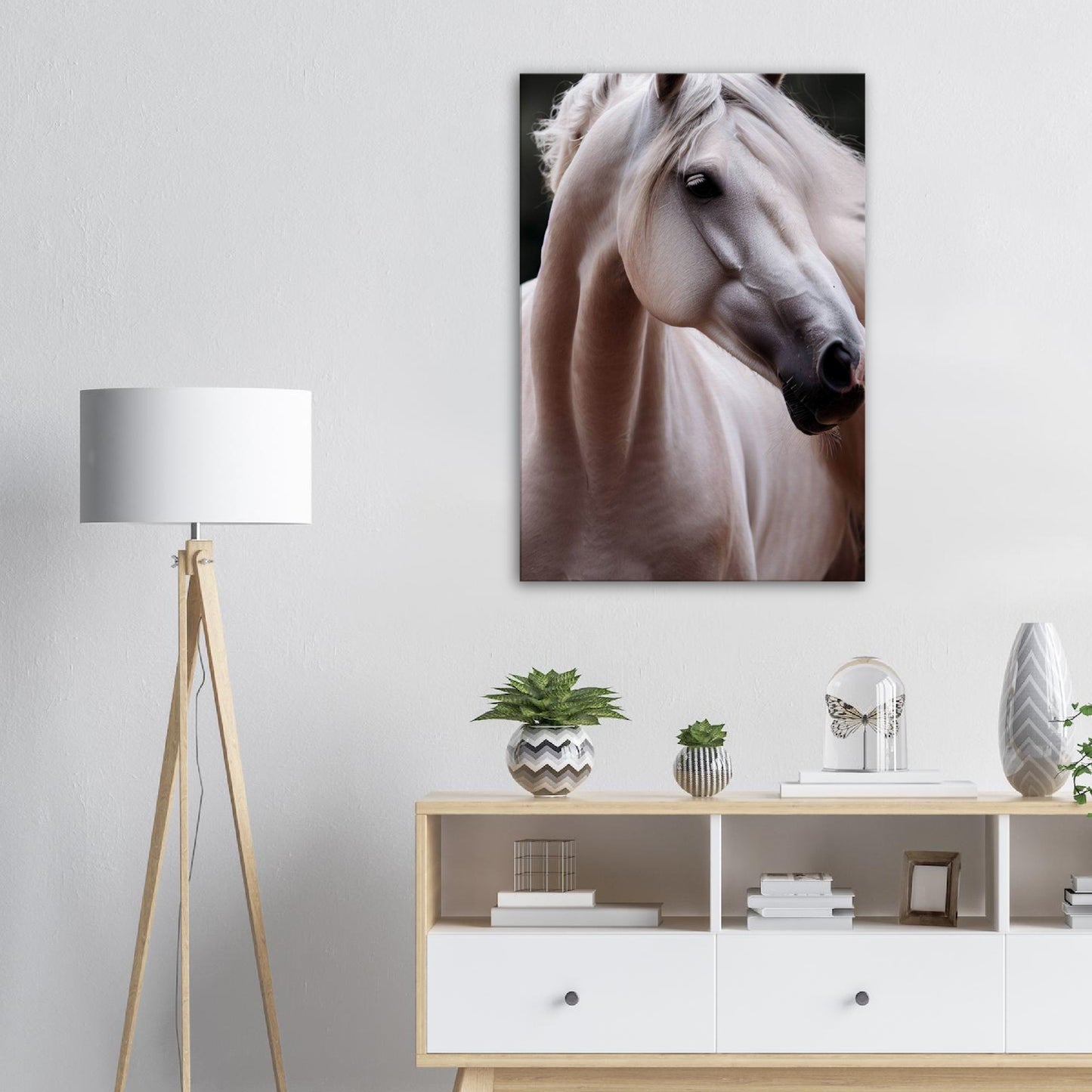 Majestic White Stallion Canvas Wall Art