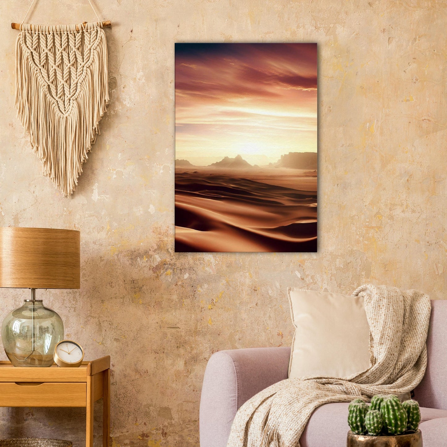 Desert Sunset Landscape Wall Art