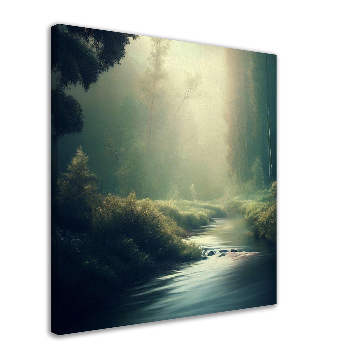 Tranquil Forest River Landscape Wall Art