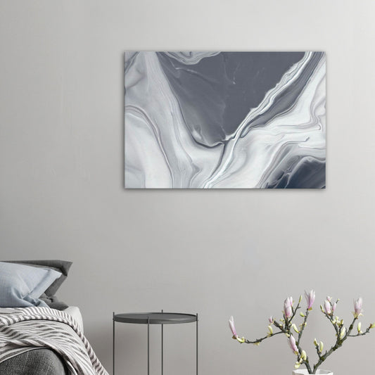Abstract Grey & White Marble Wall Art